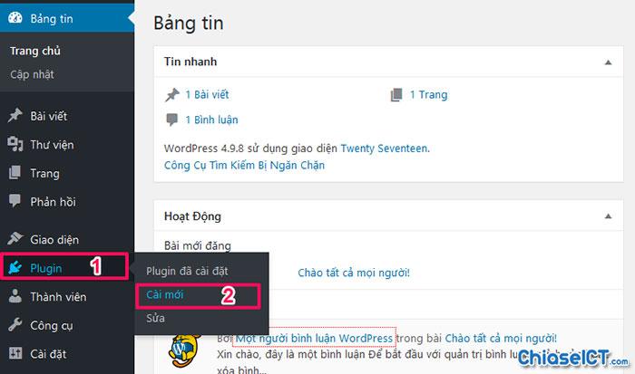 cài đặt plugin wordpress 1