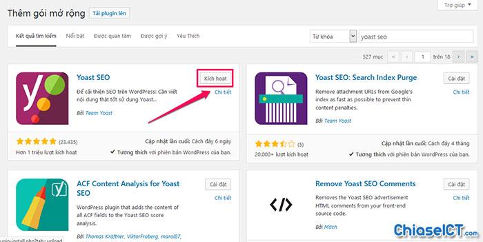 cài đặt plugin wordpress 4