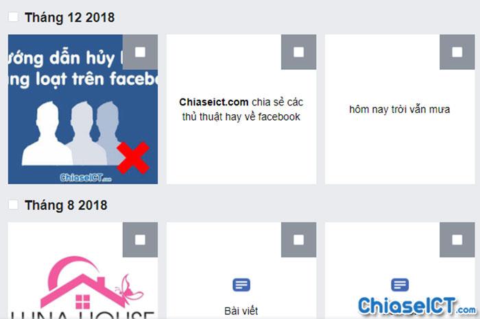 giao diện quản lý bài đăng facebook